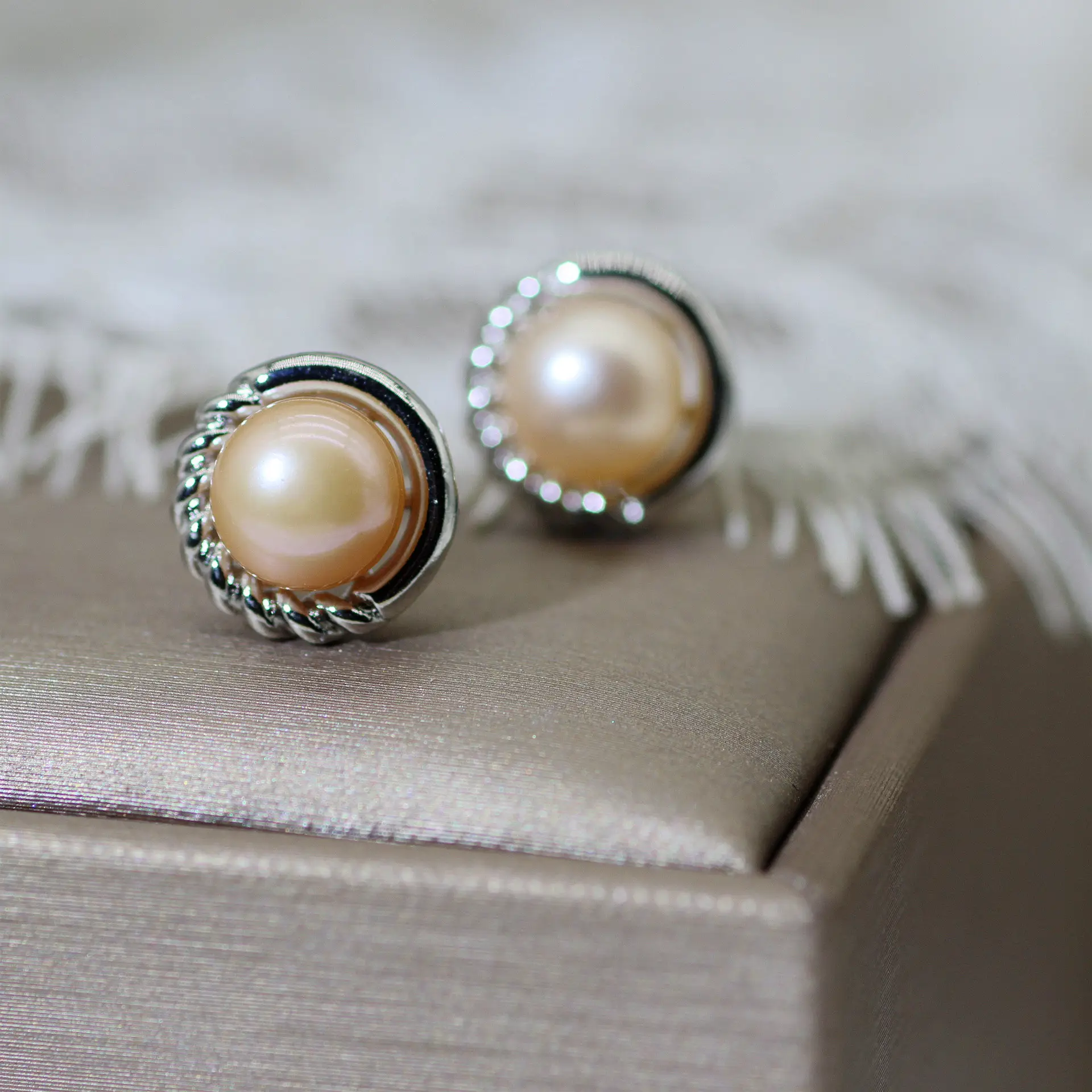 Zhuji Heart Pearl Earrings S925 Gold
