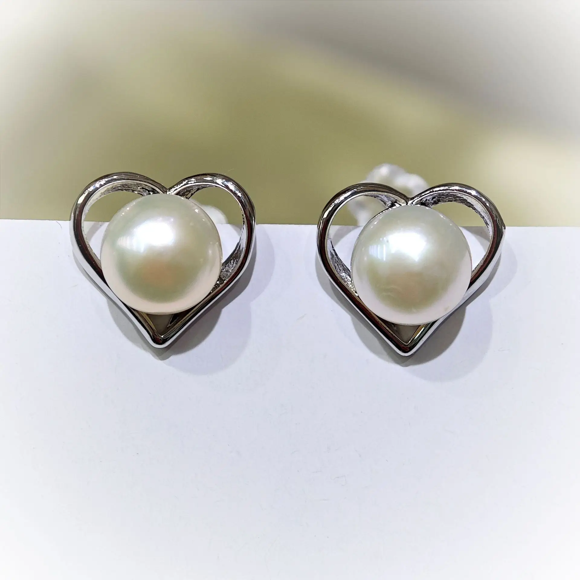 Zhuji Heart Pearl Earrings S925 Gold