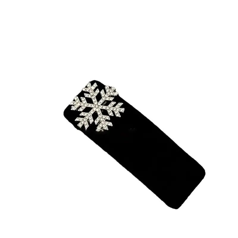 Black Velvet Snowflake Hairpin for Women - Image 10