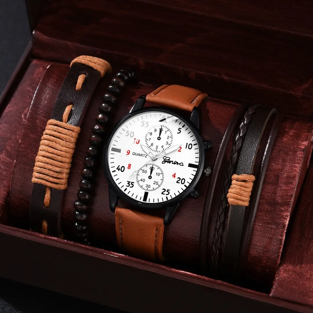Cross-Border Foreign Trade Hot-Selling Men's All-Match Fashion Watch Foreign Trade Business Two-Eye Watch Factory Direct Sale