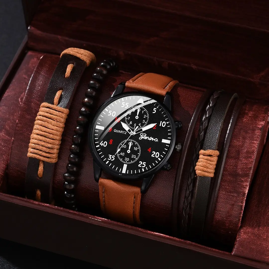 Cross-Border Foreign Trade Hot-Selling Men's All-Match Fashion Watch Foreign Trade Business Two-Eye Watch Factory Direct Sale