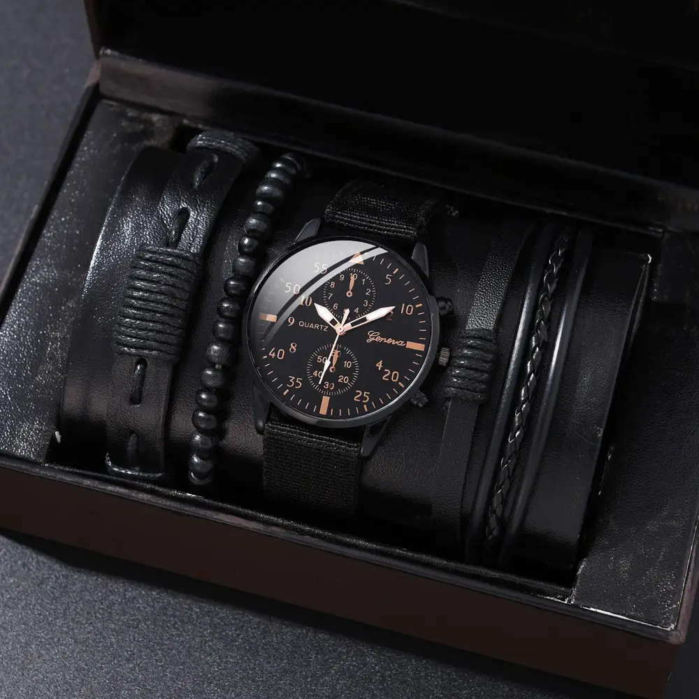 Cross-Border Foreign Trade Hot-Selling Men's All-Match Fashion Watch Foreign Trade Business Two-Eye Watch Factory Direct Sale