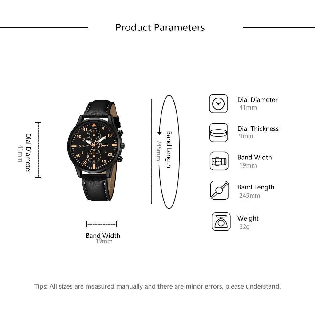Cross-Border Foreign Trade Hot-Selling Men's All-Match Fashion Watch Foreign Trade Business Two-Eye Watch Factory Direct Sale — feature 1