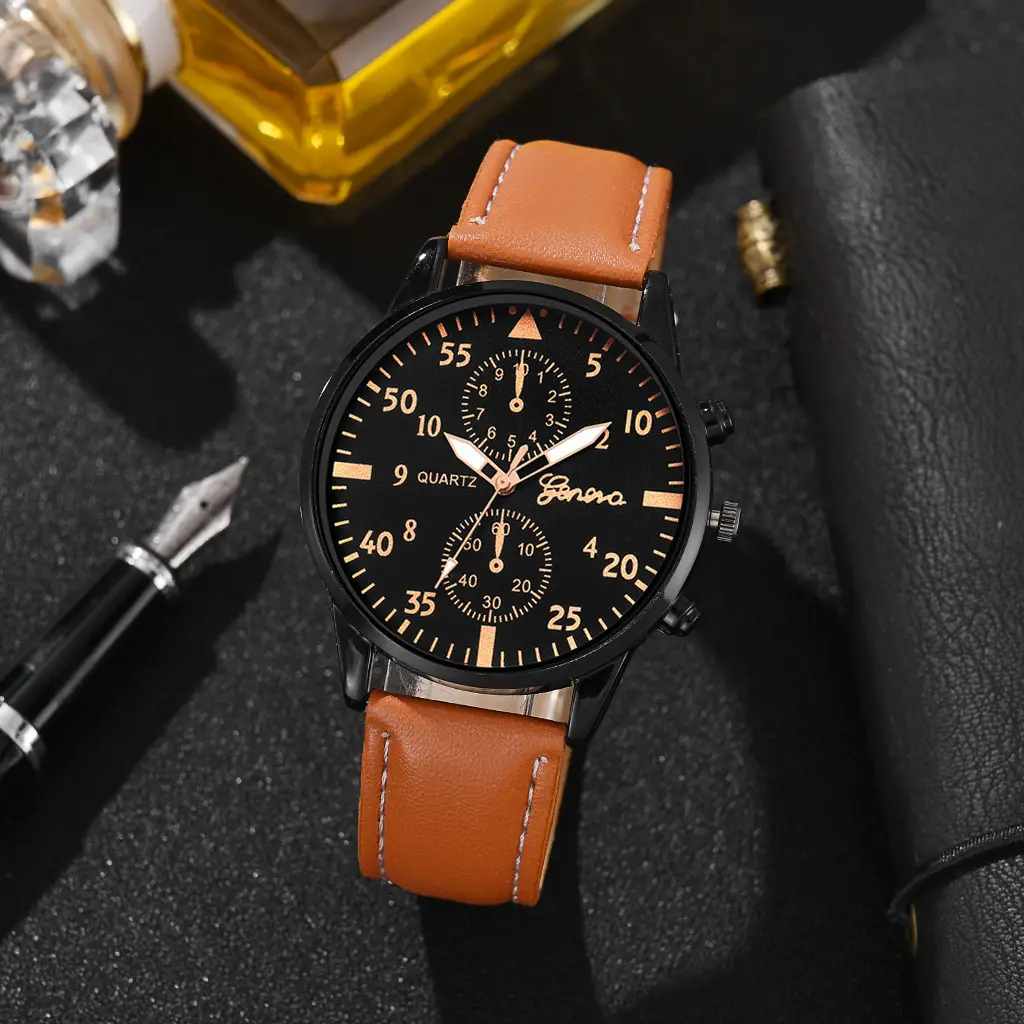 Cross-Border Foreign Trade Hot-Selling Men's All-Match Fashion Watch Foreign Trade Business Two-Eye Watch Factory Direct Sale — feature 9