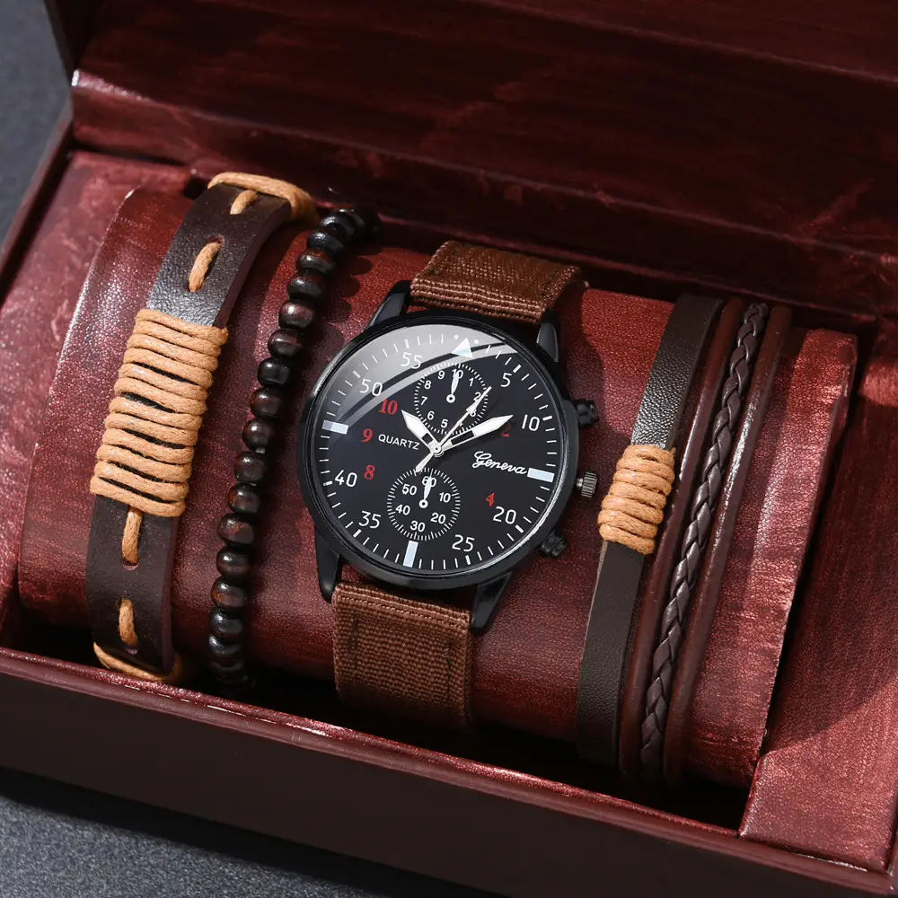 Cross-Border Foreign Trade Hot-Selling Men's All-Match Fashion Watch Foreign Trade Business Two-Eye Watch Factory Direct Sale