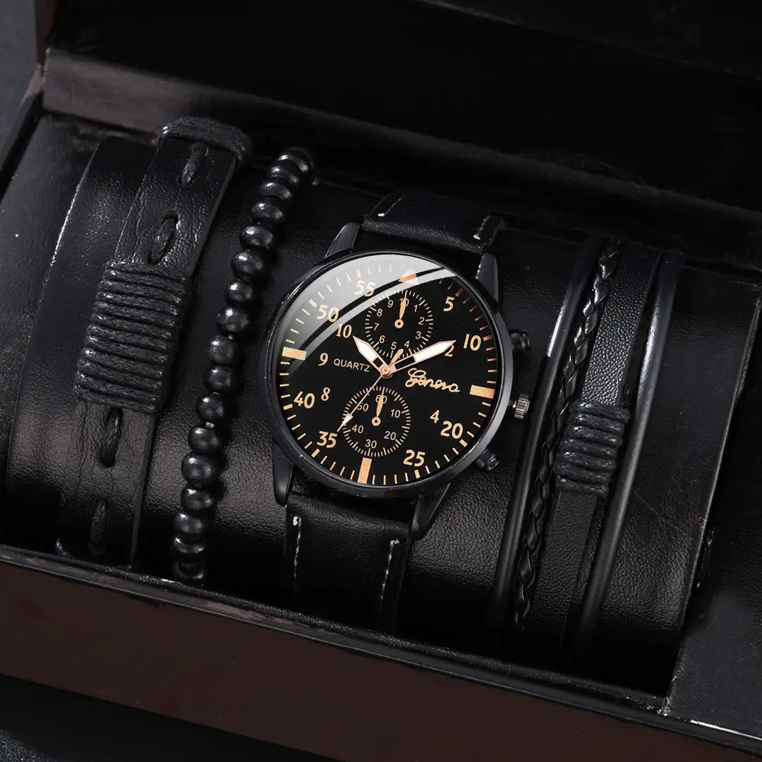 Cross-Border Foreign Trade Hot-Selling Men's All-Match Fashion Watch Foreign Trade Business Two-Eye Watch Factory Direct Sale