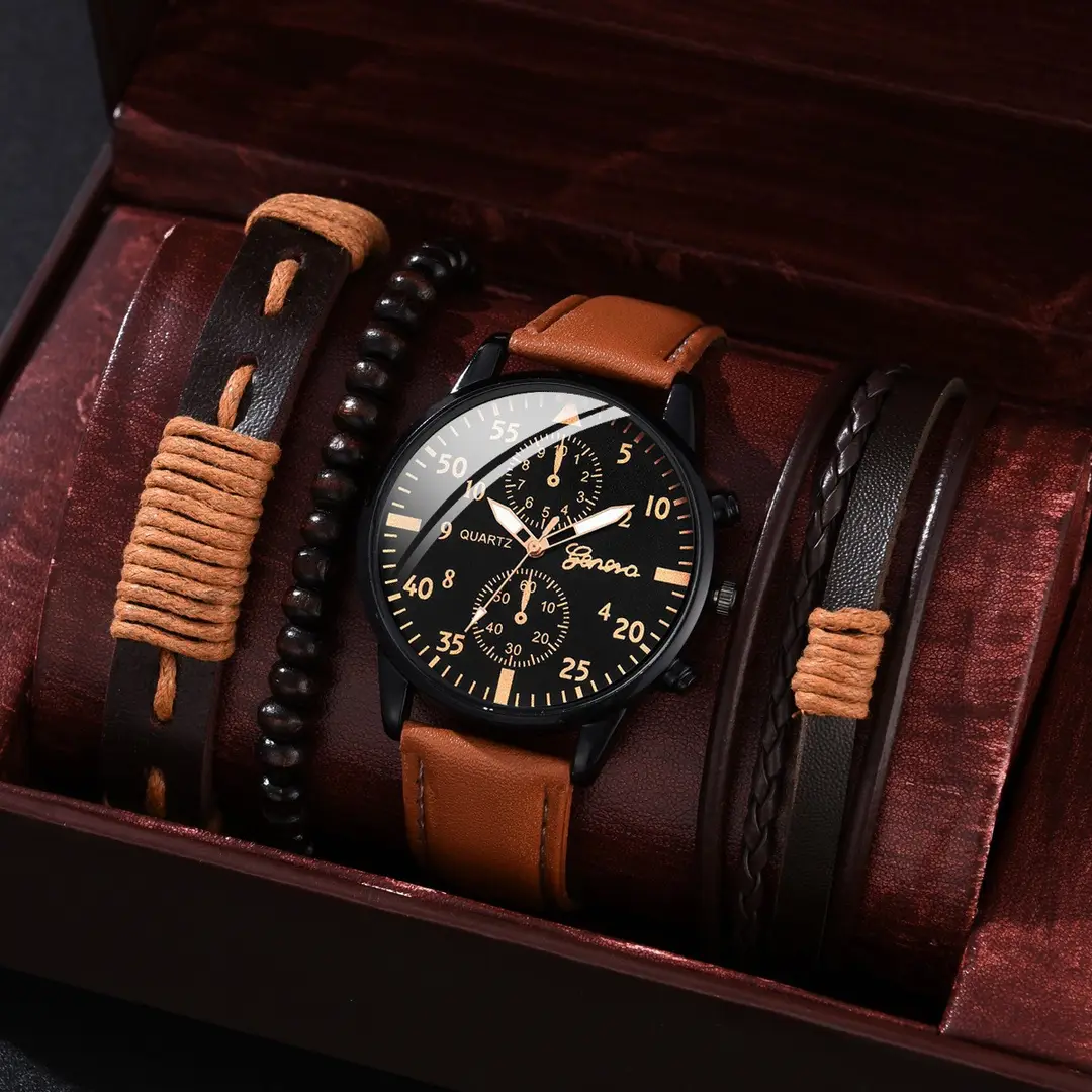 Cross-Border Foreign Trade Hot-Selling Men's All-Match Fashion Watch Foreign Trade Business Two-Eye Watch Factory Direct Sale