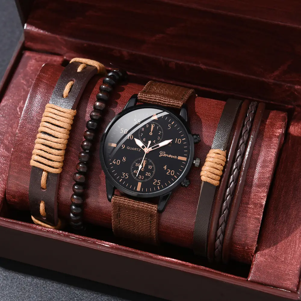 Cross-Border Foreign Trade Hot-Selling Men's All-Match Fashion Watch Foreign Trade Business Two-Eye Watch Factory Direct Sale