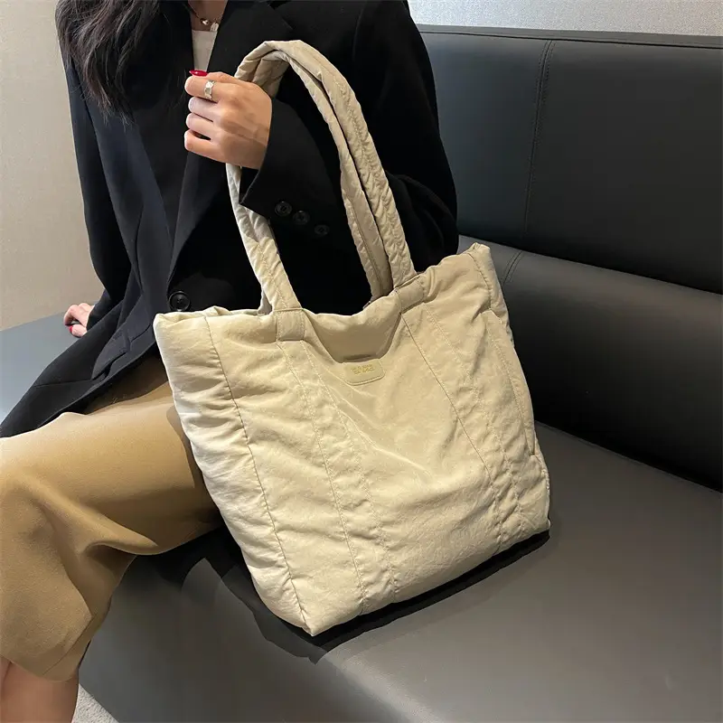 Black Canvas Tote Bag for Women Commuter Student - Image 4