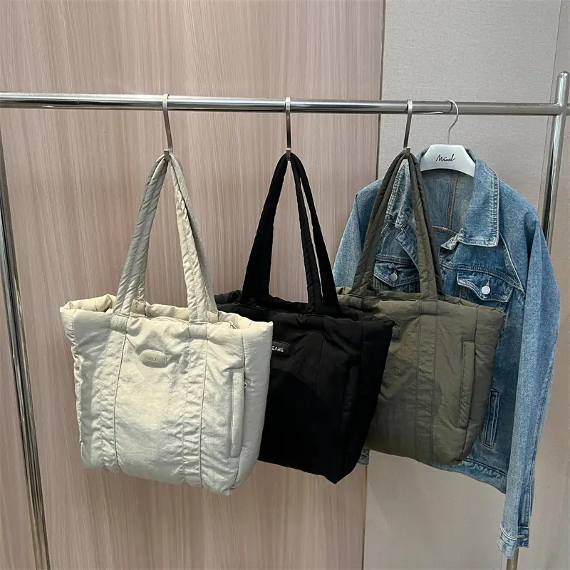 Black Canvas Tote Bag for Women Commuter Student - Image 5