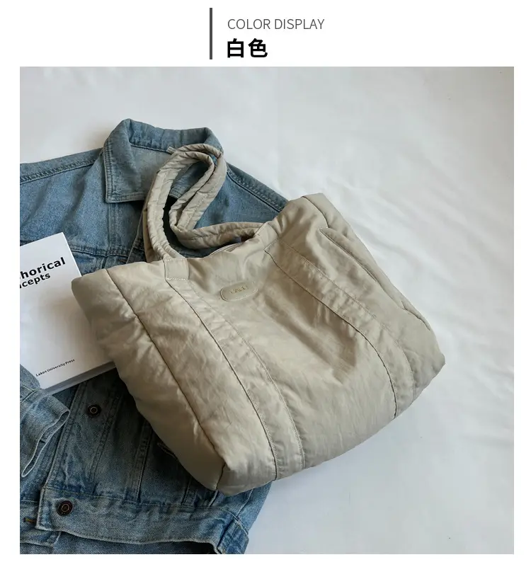 Black Canvas Tote Bag for Women Commuter Student — feature 11