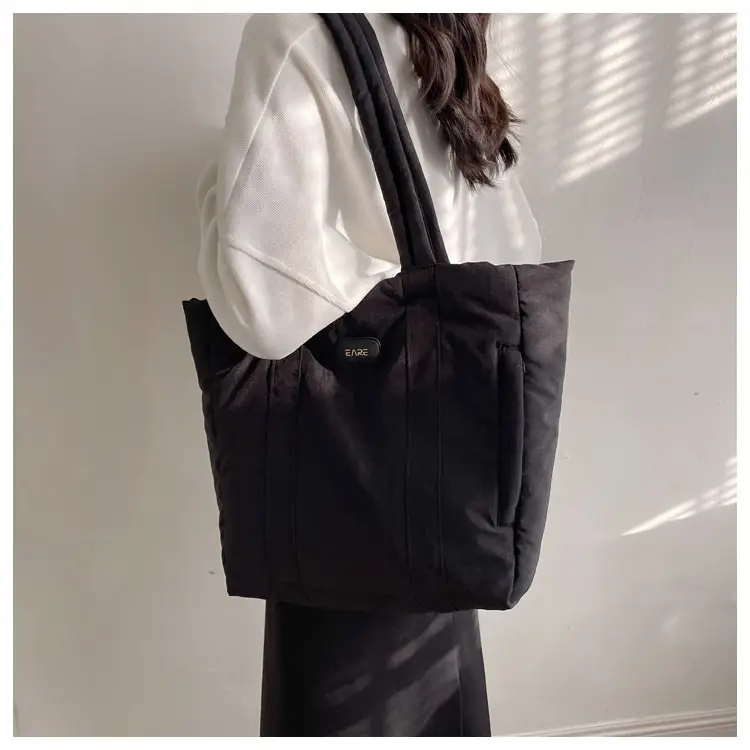Black Canvas Tote Bag for Women Commuter Student — feature 15
