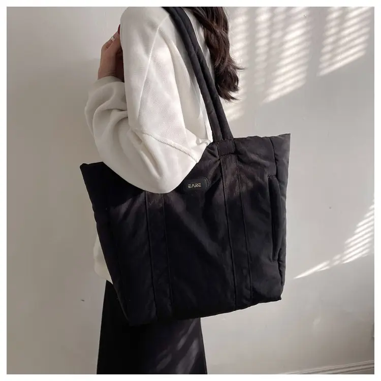 Black Canvas Tote Bag for Women Commuter Student — feature 16