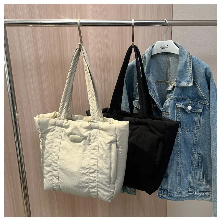 Black Canvas Tote Bag for Women Commuter Student — feature 31