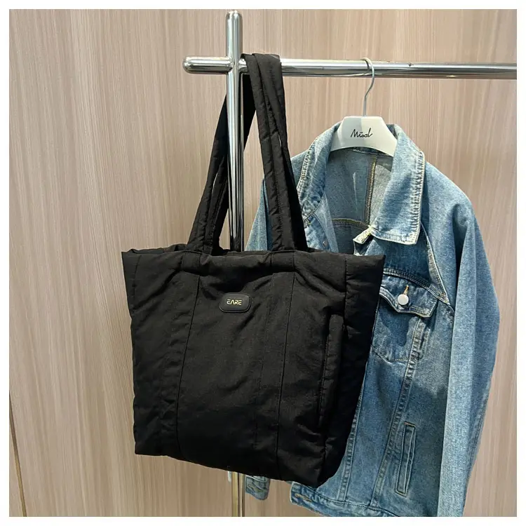 Black Canvas Tote Bag for Women Commuter Student — feature 36