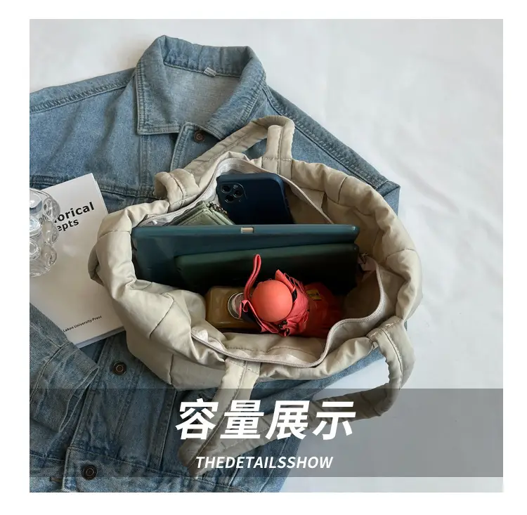 Black Canvas Tote Bag for Women Commuter Student — feature 7