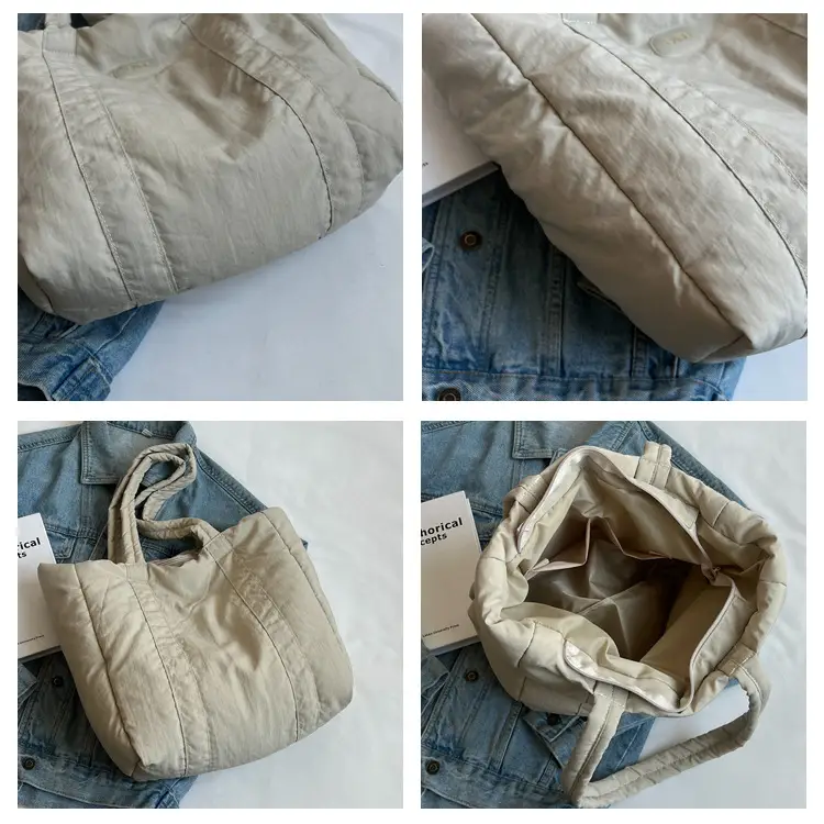 Black Canvas Tote Bag for Women Commuter Student — feature 8