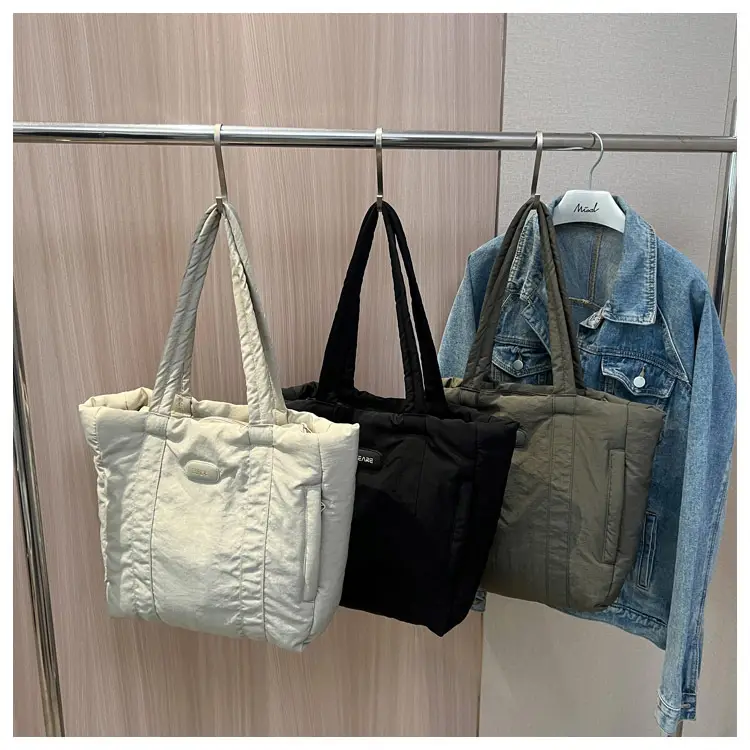 Black Canvas Tote Bag for Women Commuter Student — feature 9