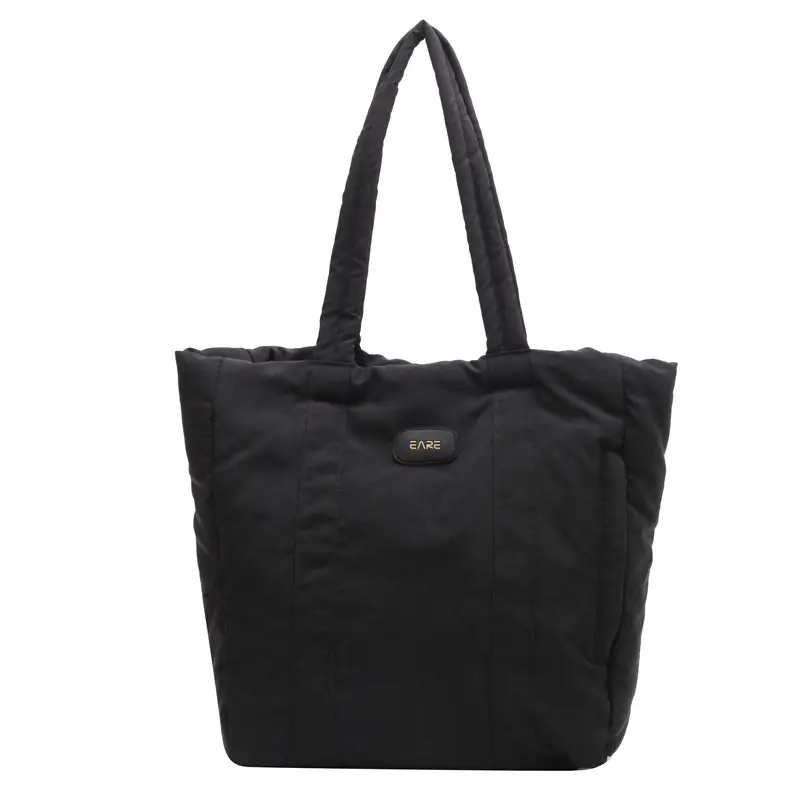 Black Canvas Tote Bag for Women Commuter Student - Image 2