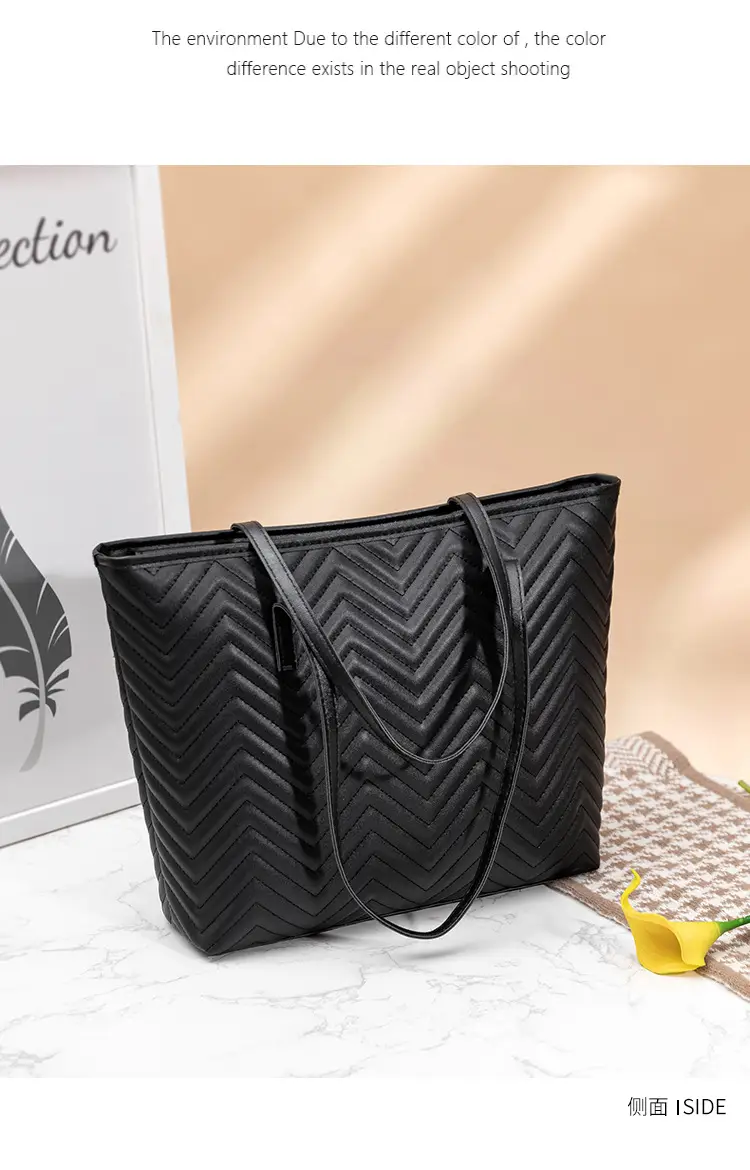Women's Embroidered Water Ripple Tote Bag Large Capacity — feature 15
