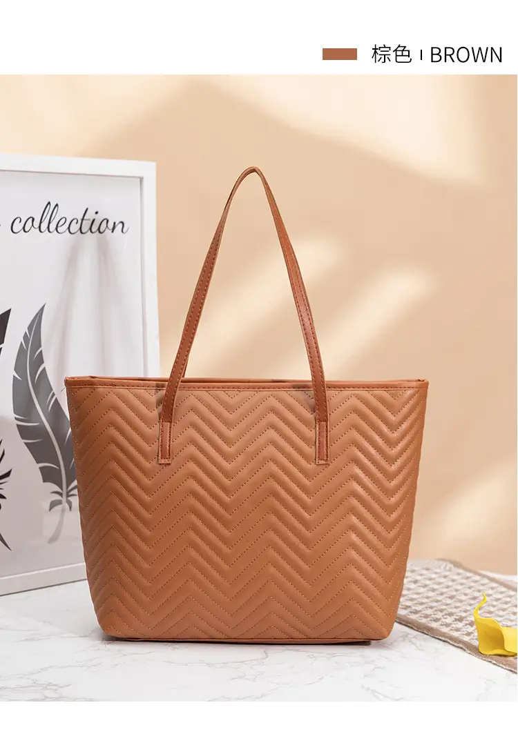 Women's Embroidered Water Ripple Tote Bag Large Capacity — feature 23