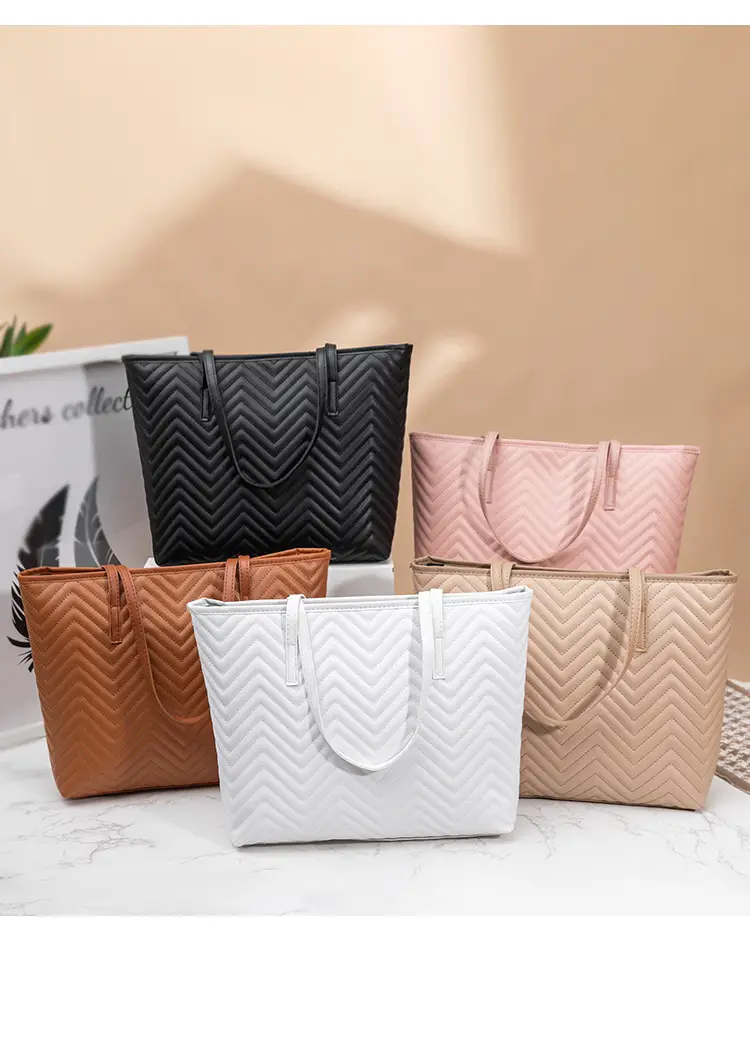 Women's Embroidered Water Ripple Tote Bag Large Capacity — feature 4