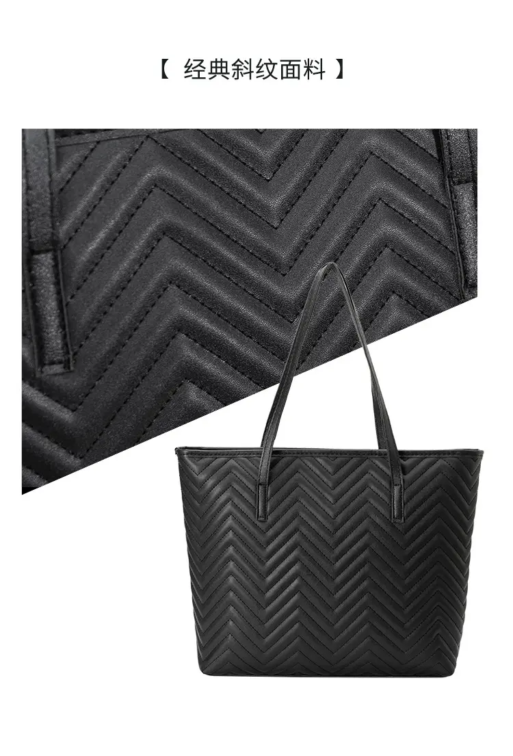 Women's Embroidered Water Ripple Tote Bag Large Capacity — feature 5