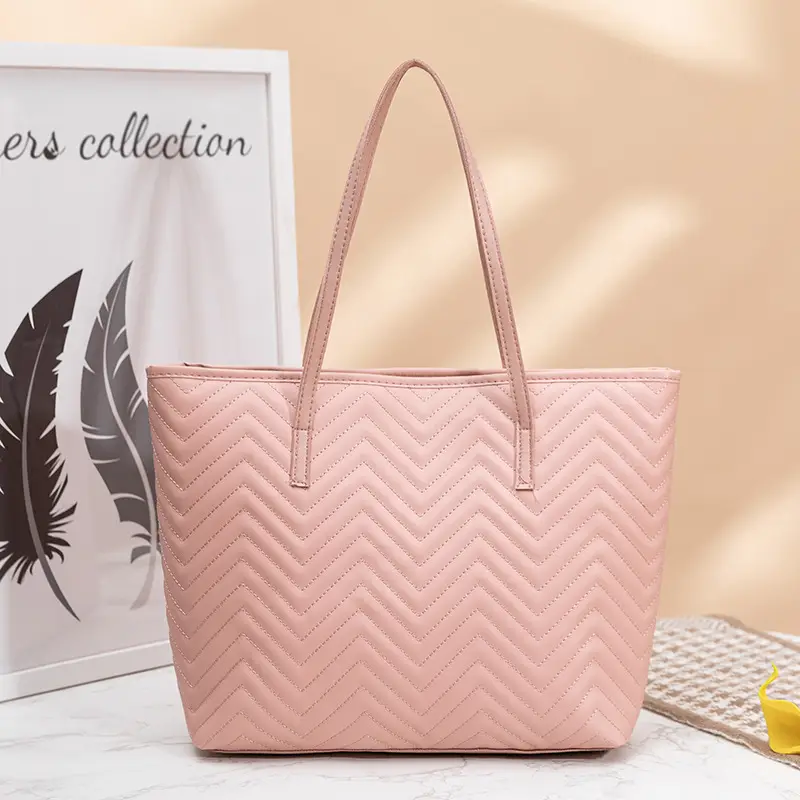 Women's Embroidered Water Ripple Tote Bag Large Capacity - Image 3
