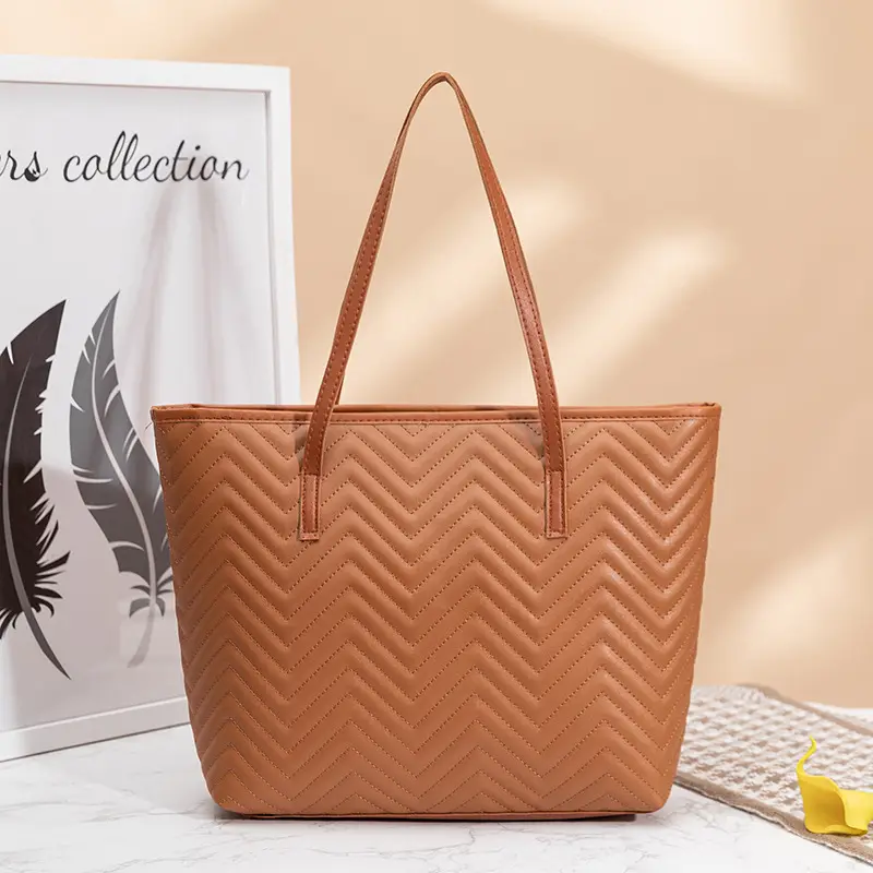 Women's Embroidered Water Ripple Tote Bag Large Capacity - Image 5