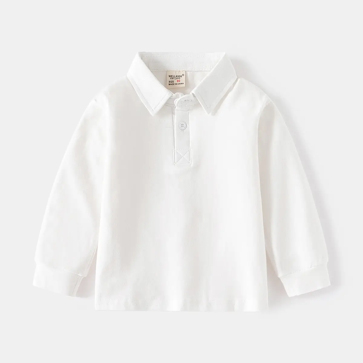 White Polo Shirt for Boys Long Sleeve 2025