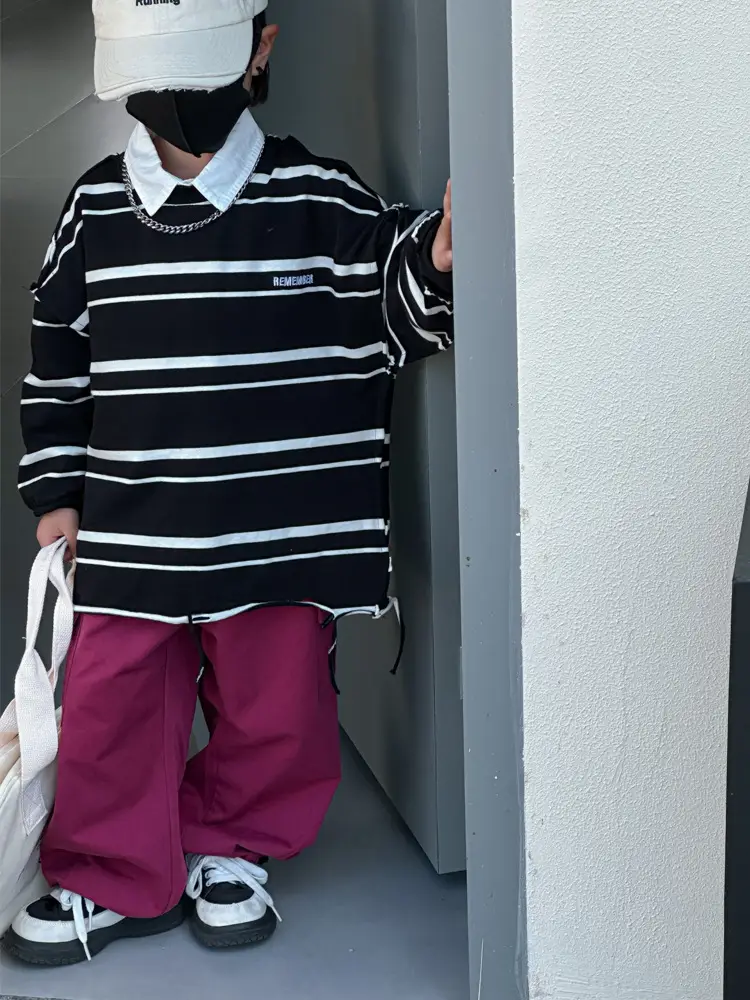 Kids Striped Long Sleeve T-Shirt Set for Boys 2026 — feature 12