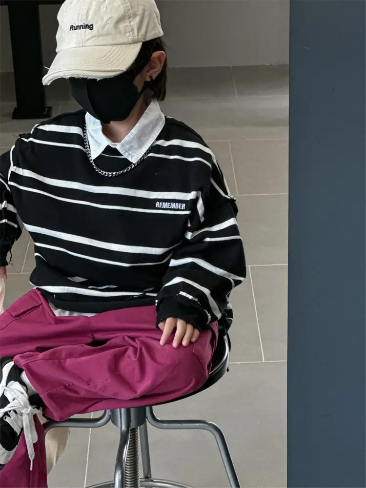 Kids Striped Long Sleeve T-Shirt Set for Boys 2026 — feature 5