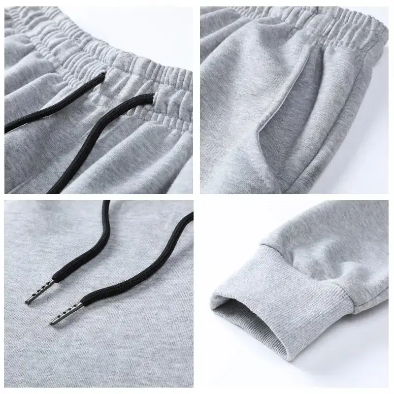 Men Grey Sweatpants Spring Autumn Loose Pants Large - Image 5