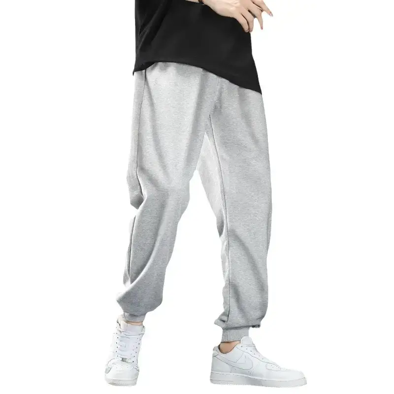 Men Grey Sweatpants Spring Autumn Loose Pants Large - Image 6