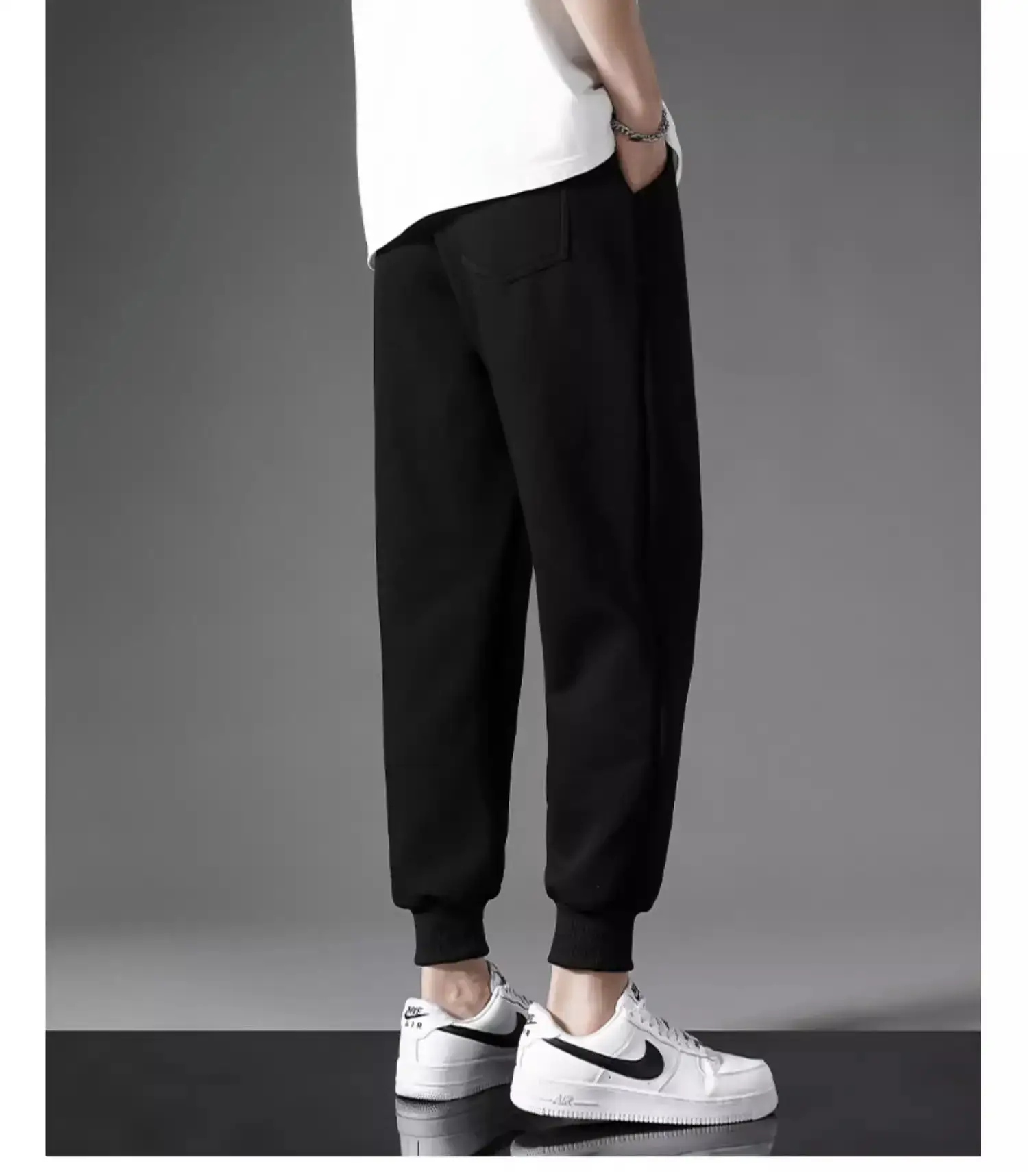 Men Grey Sweatpants Spring Autumn Loose Pants Large — feature 11