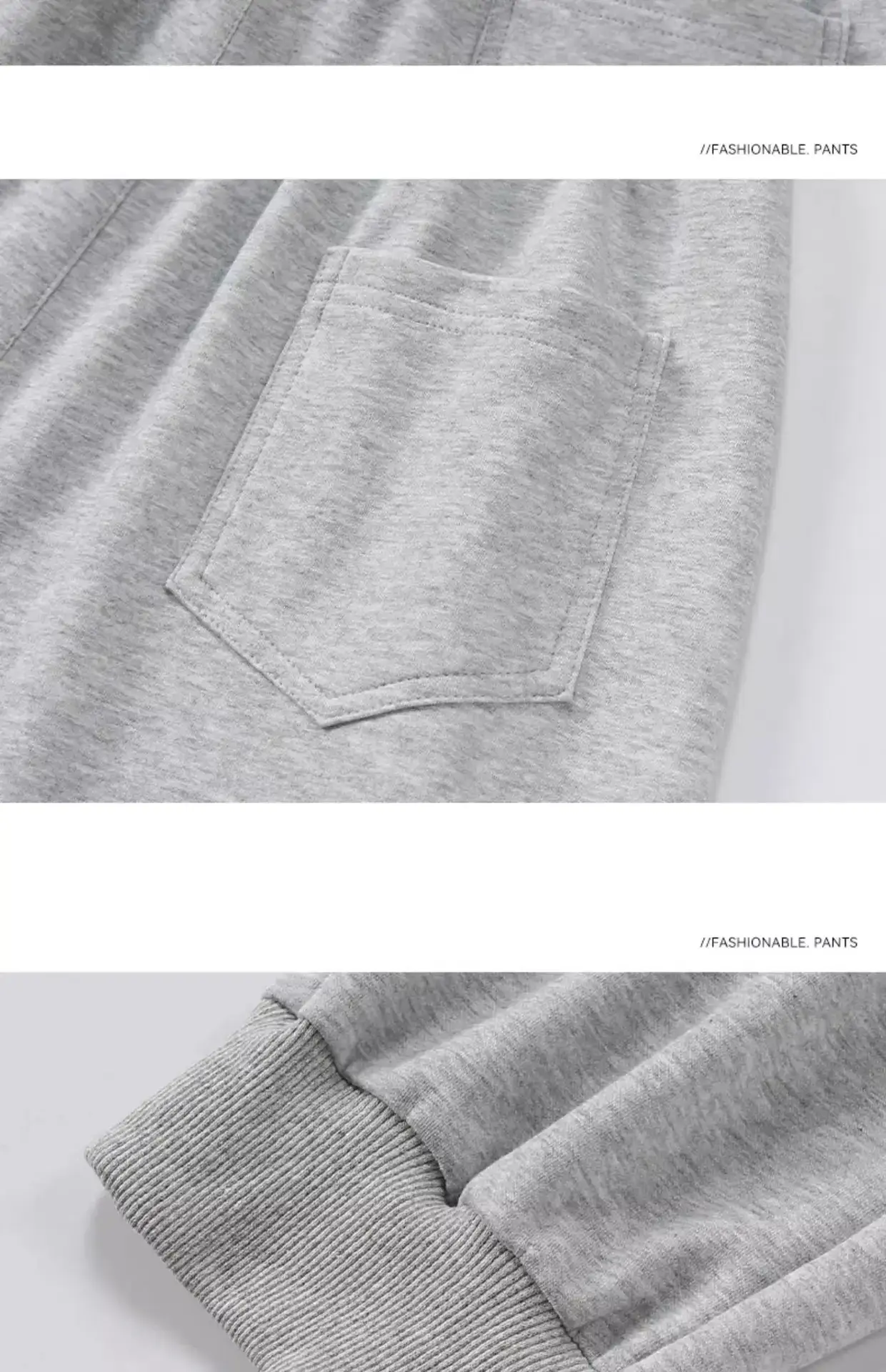 Men Grey Sweatpants Spring Autumn Loose Pants Large — feature 19