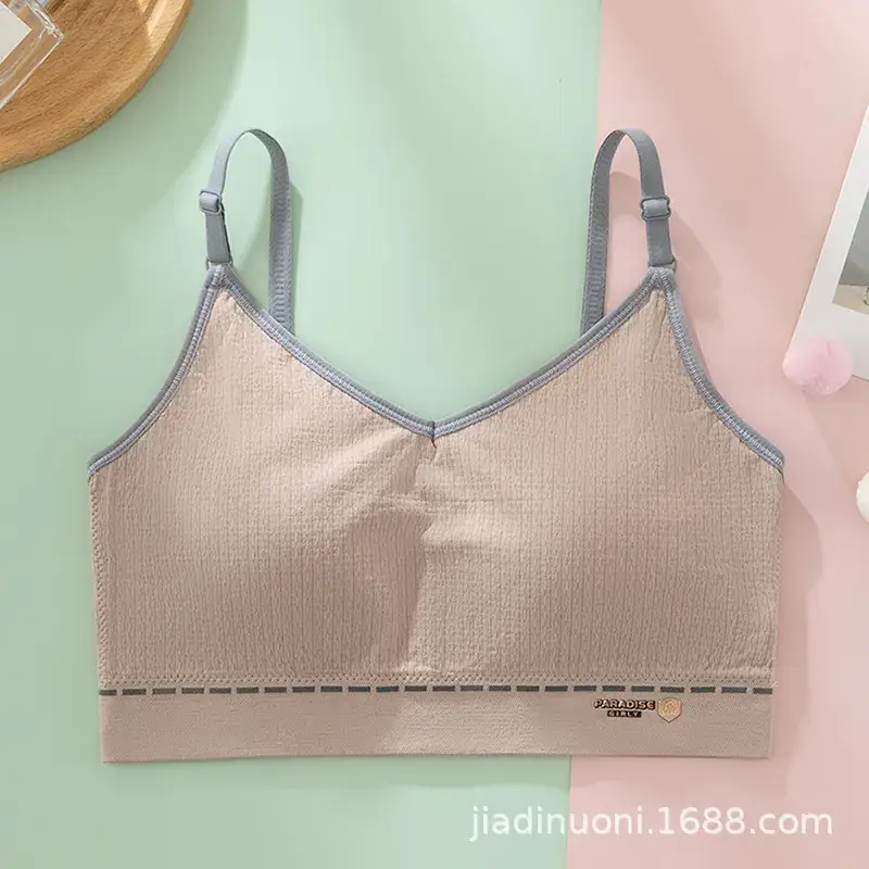 Vest Sports Underwear Female Older Children Student Junior High School Student Youth Development Period Girl Bra Autumn and Winter - Image 2