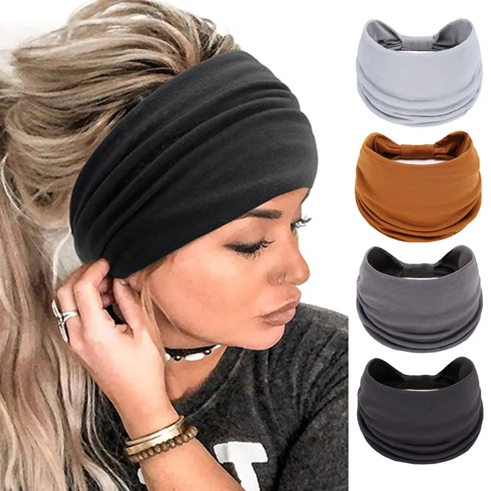 European and American bohemian sports hair band cashew yoga antiperspirant sweat absorbent elastic cotton headband women's headdress hair accessories — feature 3