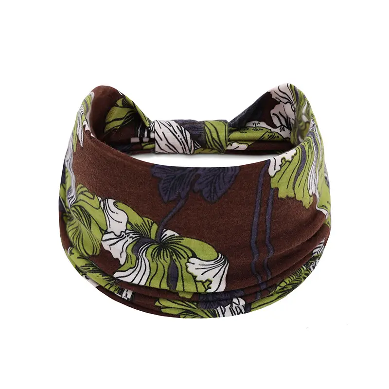 European and American bohemian sports hair band cashew yoga antiperspirant sweat absorbent elastic cotton headband women's headdress hair accessories - Image 29