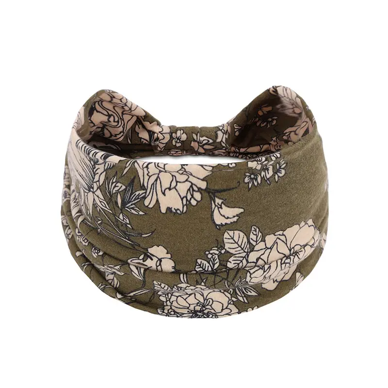 European and American bohemian sports hair band cashew yoga antiperspirant sweat absorbent elastic cotton headband women's headdress hair accessories - Image 32