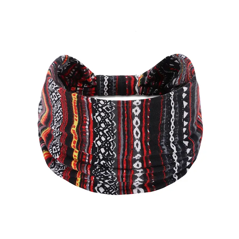 European and American bohemian sports hair band cashew yoga antiperspirant sweat absorbent elastic cotton headband women's headdress hair accessories - Image 33