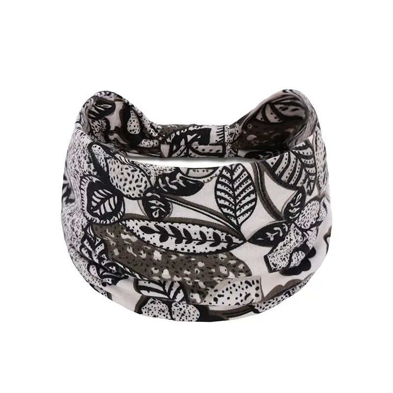 European and American bohemian sports hair band cashew yoga antiperspirant sweat absorbent elastic cotton headband women's headdress hair accessories - Image 35