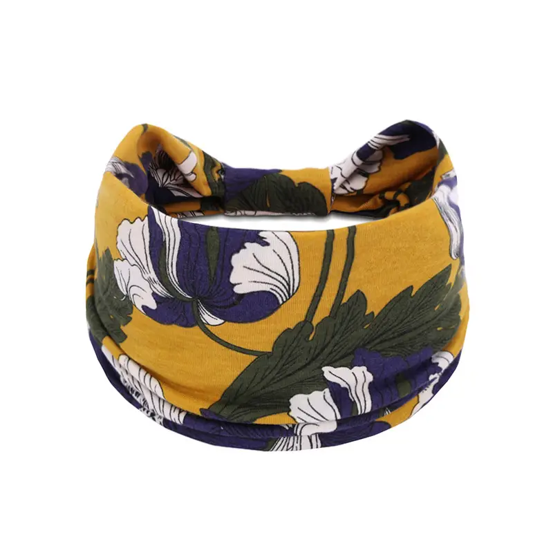 European and American bohemian sports hair band cashew yoga antiperspirant sweat absorbent elastic cotton headband women's headdress hair accessories - Image 38