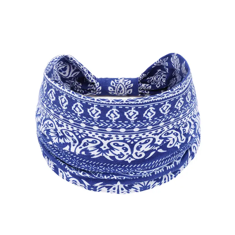European and American bohemian sports hair band cashew yoga antiperspirant sweat absorbent elastic cotton headband women's headdress hair accessories - Image 46