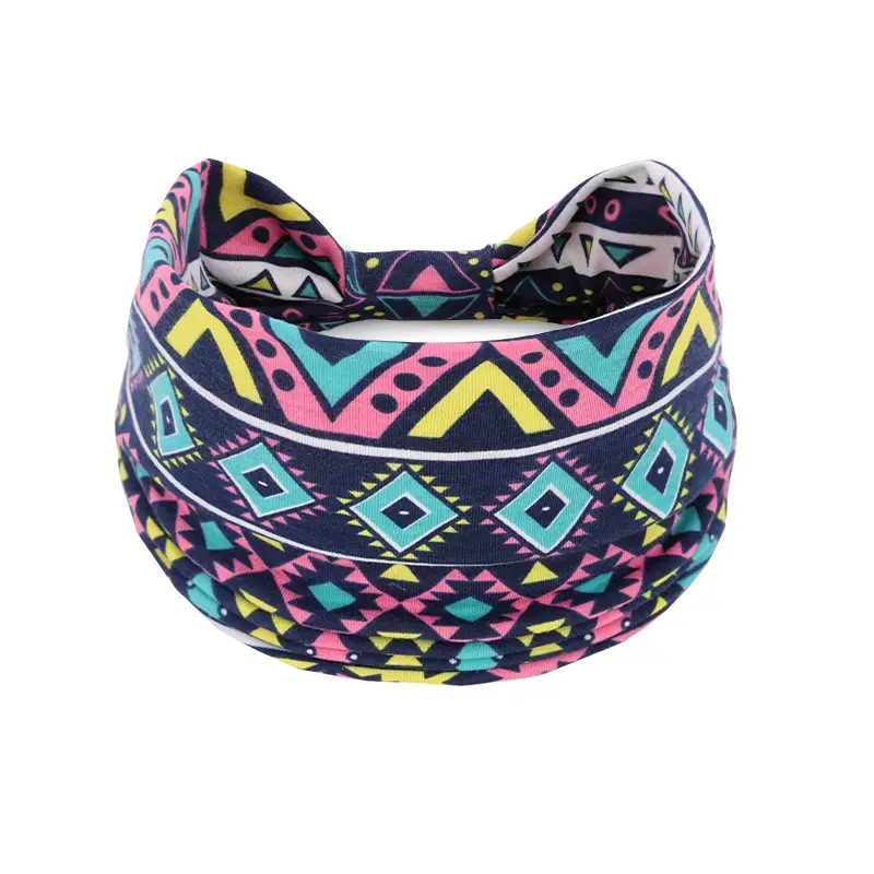 European and American bohemian sports hair band cashew yoga antiperspirant sweat absorbent elastic cotton headband women's headdress hair accessories - Image 47