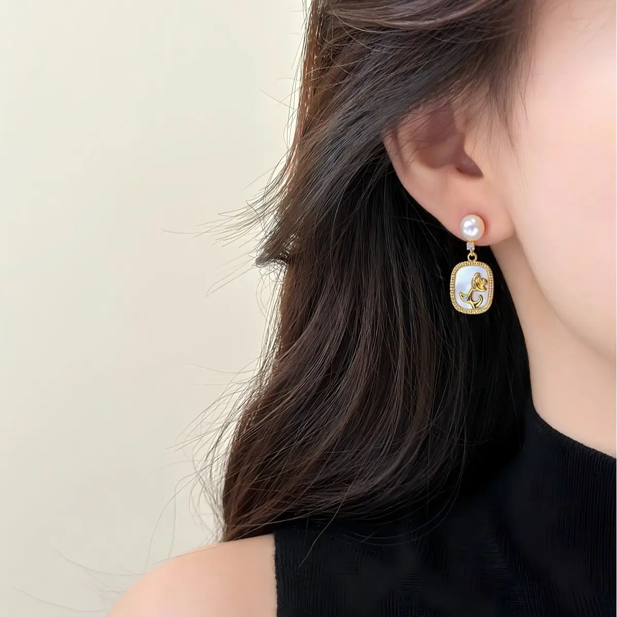 Natural Pearl Earrings for Women 18K Gold Filled Sea Shell Design - Image 6