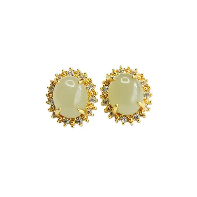 Guan Yu Jade Earrings Clear Water Material Women - Image 6