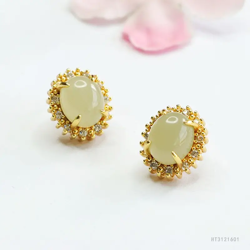 Guan Yu Jade Earrings Clear Water Material Women — feature 8