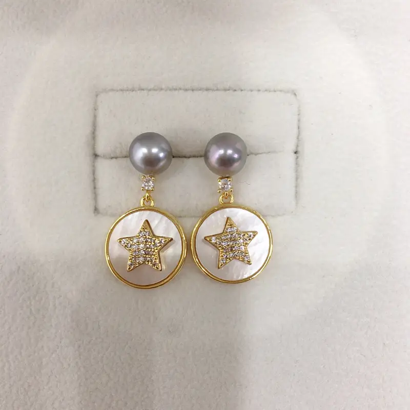 Star Pearl Earrings for Women 18K Gold Filled - Image 2