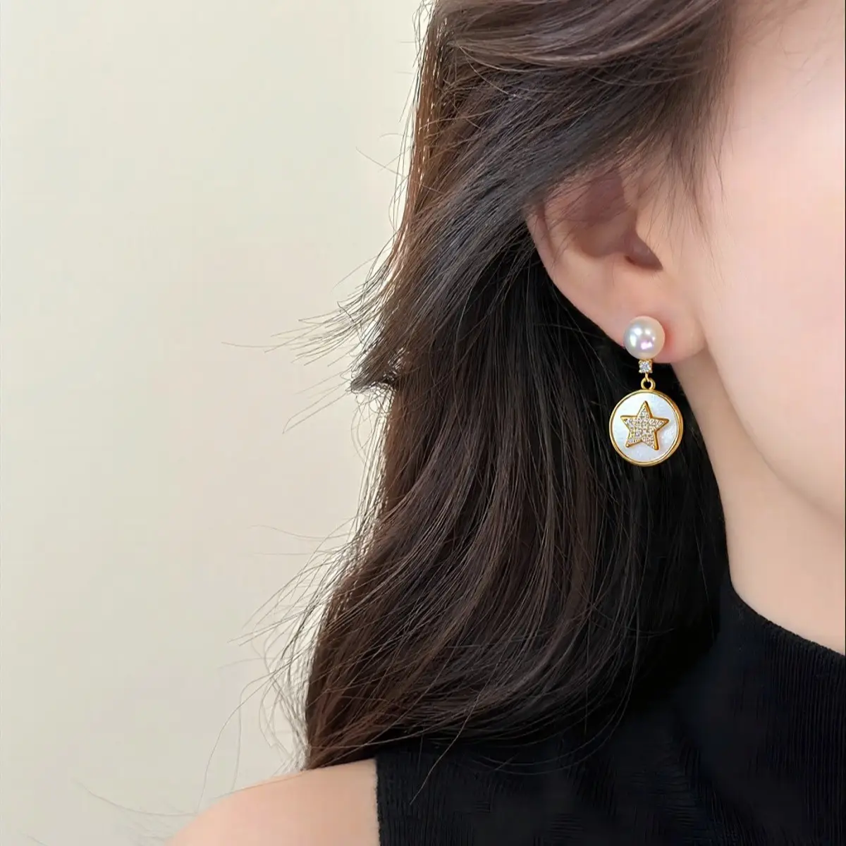 Star Pearl Earrings for Women 18K Gold Filled - Image 4